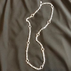 CHAPS classic silvertone necklace long. Adjustable. In perfect condition. ~36 in